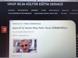 SİNOP BİLİM KÜLTÜR EĞİTİM DERNEĞİ'nde Turan Gökmenoğlu Yazıları